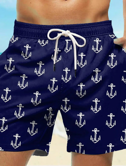 Short de bain pour hommes, maillot de bain avec cordon élastique, séchage rapide, court, plage hawaïen, décontracté, noir, blanc, micro-élastique