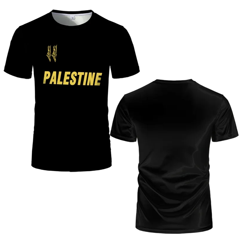 Tendance d'été col rond 3D emblème national imprimé sport t-shirt mode Palestine drapeau Football Jersey décontracté Uniex t-shirts amples