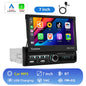 Hikity 7 "écran rétractable motorisé 1DIN Android autoradio lecteur multimédia double Port USB Carplay 1din Autoradio FM