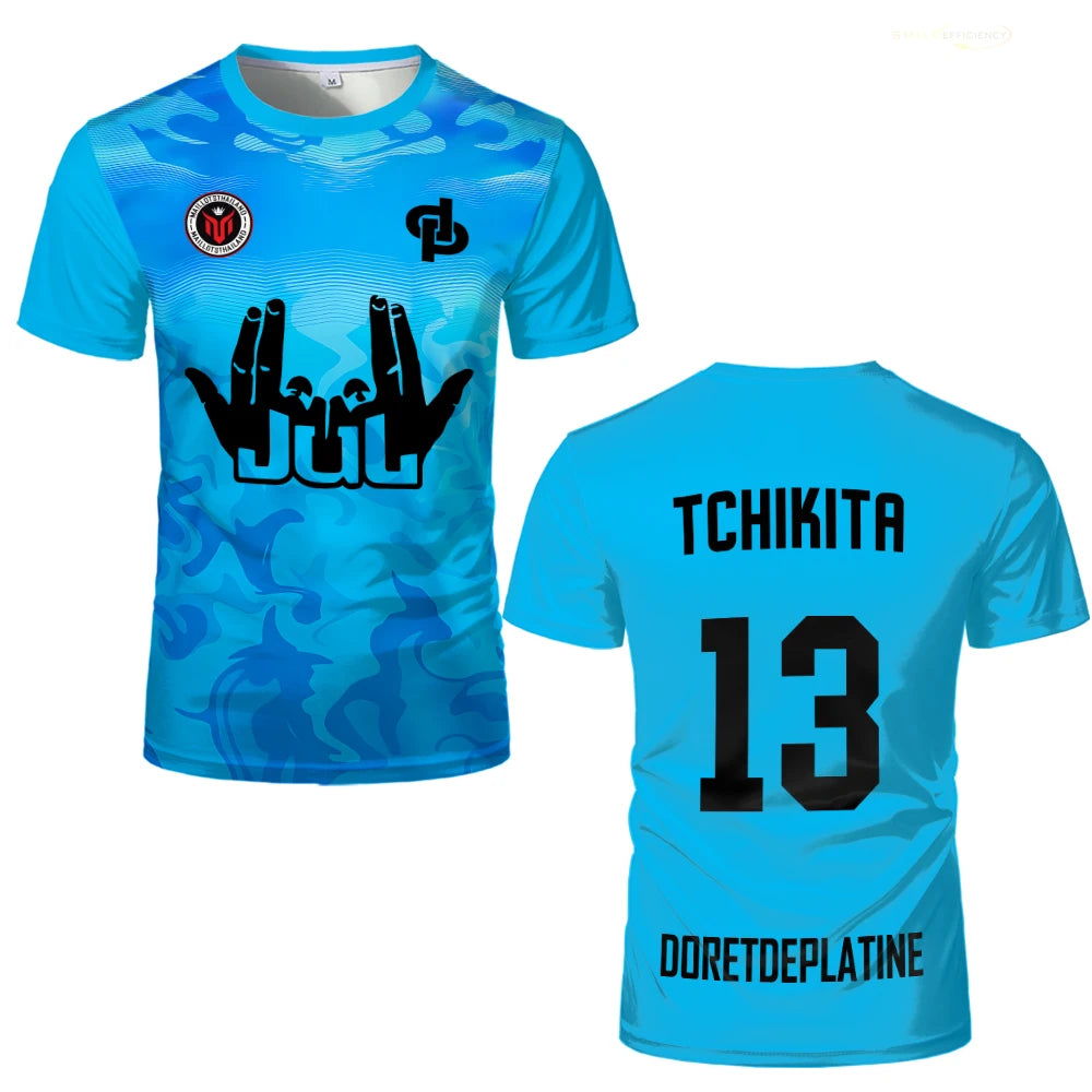 Tchikita – Maillot JUL pour hommes, respirant, à séchage rapide, pour entraînement, Football, ample, Sport, plein air, Fitness, nouvelle collection été