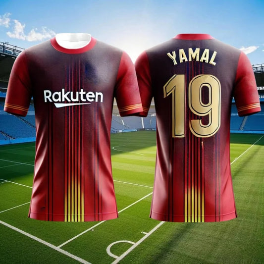 Uniforme d'entraînement de Football espagnol 2025 imprimé en 3D, équipe à séchage rapide imprimée en 3D, T-shirt Yamal pour hommes et femmes, grande taille