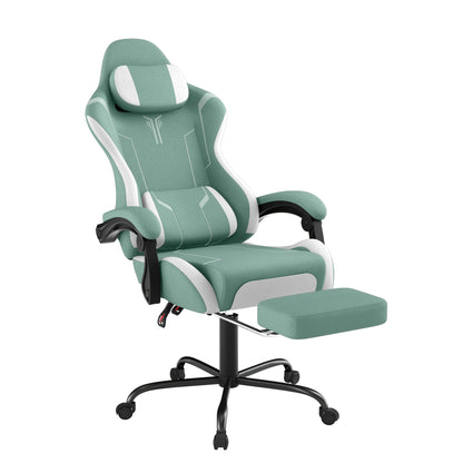 Gaming Chair Ergonomic With Adjustable Lumbar Cushion & Headrest Cushion & Armrests & Footrest Office Chair PC Computer Chair 135° Tilt Racing Gamer Chair, 150 Kg Load Capacity