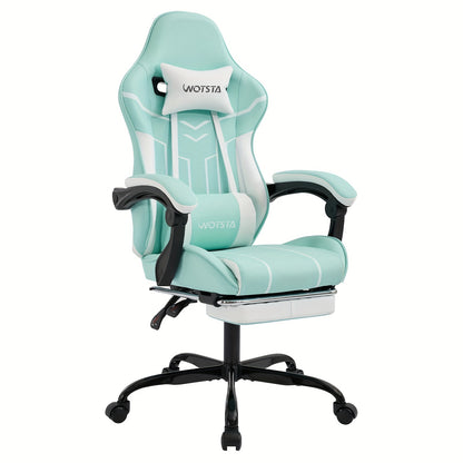 Game Chair With Footstool, Wide Seat Surface, Linked Armrests, High Back, Gaming Chair, PC Chair, 135 ° Lounge Chair, PC Gaming Chair, Silent Caster, Adjustable Height, Computer Chair, Learning Chair, Comfortable Sitting, Si