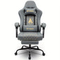 Gaming Chair with Footrest, Computer Ergonomic Video Game Chair, Adjustable Swivel Chair with Lumbar Support, PC Chair, Office Chair, Black