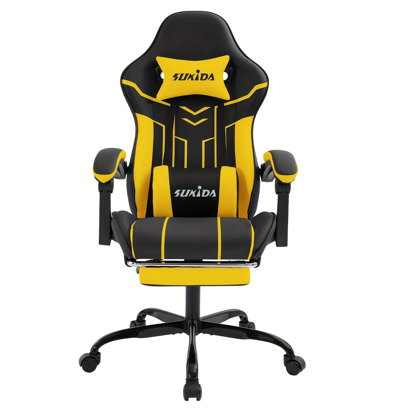 Game Chair With Footstool, Wide Seat Surface, Linked Armrests, High Back, Gaming Chair, PC Chair, 135 ° Lounge Chair, PC Gaming Chair, Silent Caster, Adjustable Height, Computer Chair, Learning Chair, Comfortable Sitting, Si