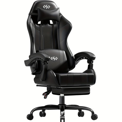 HLDIRECT Gaming Chair, Ergonomic Gaming Chair with Pocket Spring Cushion, Racing Gamer Chair with Footrest, Lumbar Support, Adjustable Office Chair 150kg Load Capacity, PC Chair, Gaming Recliner, Gaming Setup Accessories, Gam