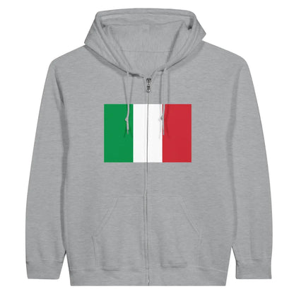 Sweat à capuche Drapeau Italie à fermeture éclair-2